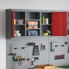 Armoire à outils murale avec tableau perforé Rouge 100x20x55 cm Acier 