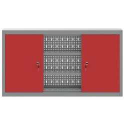 Armoire à outils murale avec tableau perforé Rouge 100x20x55 cm Acier 