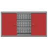 Armoire à outils murale avec tableau perforé Rouge 100x20x55 cm Acier 