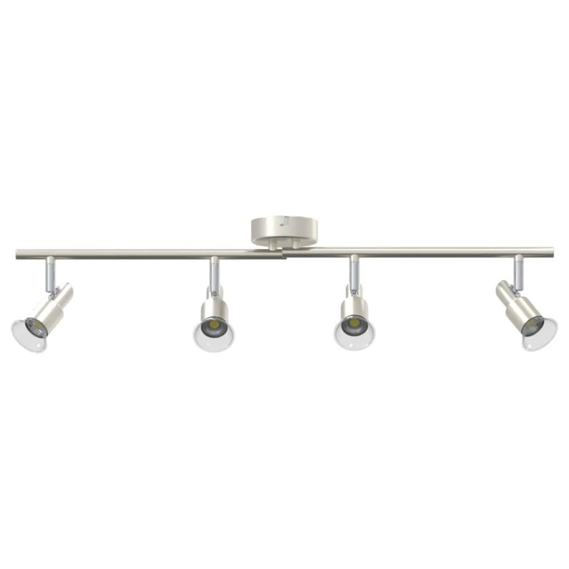 Projecteur de plafond réglable à 4 voies en nickel brossé GU10 