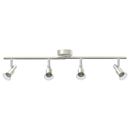 Projecteur de plafond réglable à 4 voies en nickel brossé GU10 