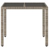 Table de jardin dessus en verre Gris 90x90x75 cm Résine tressée 