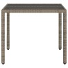 Table de jardin dessus en verre Gris 90x90x75 cm Résine tressée 