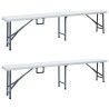 Bancs de jardin pliables lot de 2 180 cm PEHD Blanc 