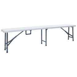 Bancs de jardin pliables lot de 2 180 cm PEHD Blanc 