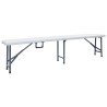 Bancs de jardin pliables lot de 2 180 cm PEHD Blanc 