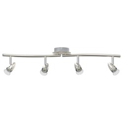Projecteur de plafond 4 voies réglable en nickel mat GU10 