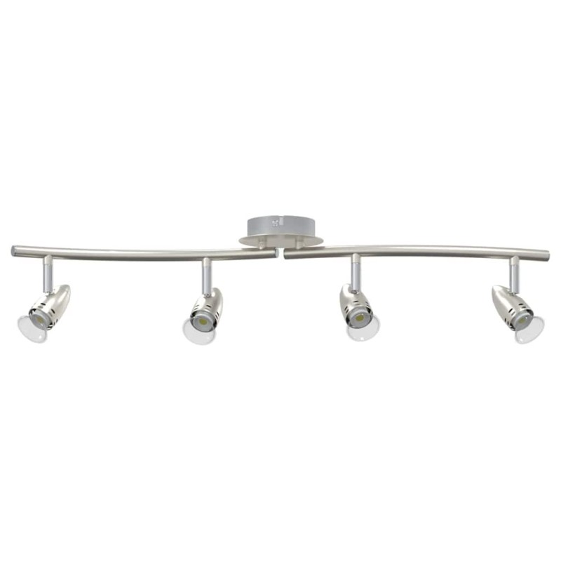 Projecteur de plafond 4 voies réglable en nickel mat GU10 