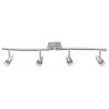 Projecteur de plafond 4 voies réglable en nickel mat GU10 