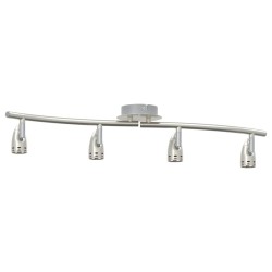 Projecteur de plafond 4 voies réglable en nickel mat GU10 