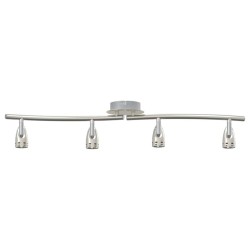 Projecteur de plafond 4 voies réglable en nickel mat GU10 