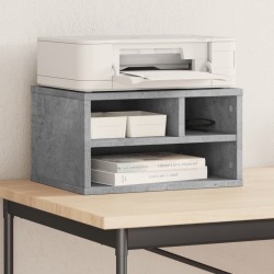 Support d'imprimante gris béton 40x32x22,5 cm bois d'ingénierie 