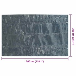 Film solaire de piscine flottant PE 300x200 cm Noir et bleu 