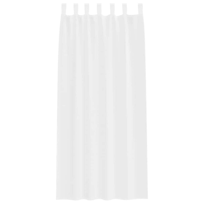 Rideaux avec des rideaux 2 pcs Blanc 140 x 245 cm Polyester 