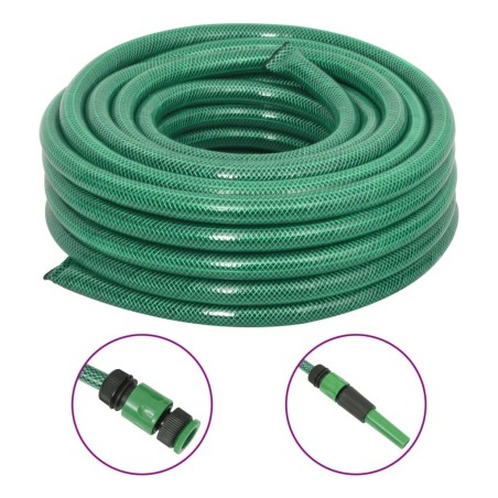 Tuyau d'arrosage avec jeu de raccords vert 0,75" 10 m PVC 