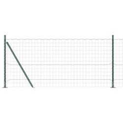 Clôture Euro de avec 7 poteaux flangés, 1x10 m, acier galvanisé. 
