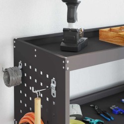 Chariot à outils avec étagère avec roue avec stockage Noir 75 x 35 x 73 cm Métal 