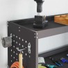 Chariot à outils avec étagère avec roue avec stockage Noir 75 x 35 x 73 cm Métal 