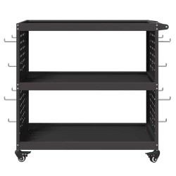 Chariot à outils avec étagère avec roue avec stockage Noir 75 x 35 x 73 cm Métal 