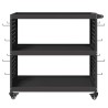 Chariot à outils avec étagère avec roue avec stockage Noir 75 x 35 x 73 cm Métal 