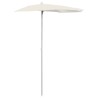 Demi-parasol de jardin avec mât 180x90 cm sable 