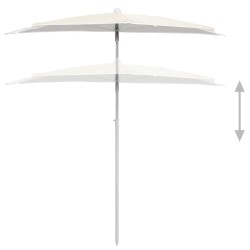 Demi-parasol de jardin avec mât 180x90 cm sable 