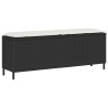 Banc de jardin avec coussin noir 110x30x40,5 cm résine tressée 
