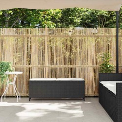 Banc de jardin avec coussin noir 110x30x40,5 cm résine tressée 