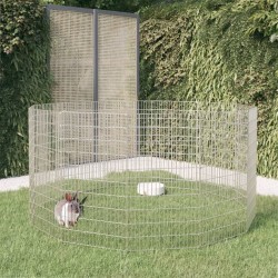 Enclos d'animaux en liberté 12 panneaux 54x100 cm fer galvanisé 