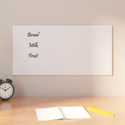 Tableau noir magnétique mural Blanc 60x30 cm Verre trempé 
