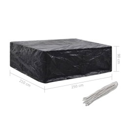 Housse de salon de jardin 8 œillets 250x210x90 cm 