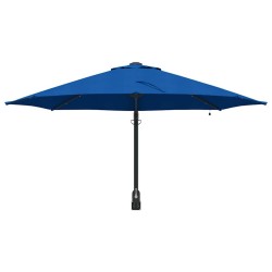 Parasol mural avec LEDs bleus 248 cm 