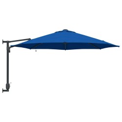 Parasol mural avec LEDs bleus 248 cm 