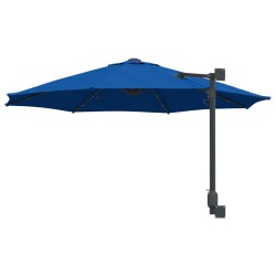 Parasol mural avec LEDs bleus 248 cm 