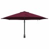 Parasol mural avec LEDs bordeaux, 248 cm 