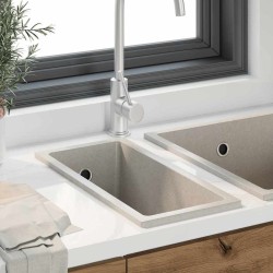 Évier de cuisine avec trou de trop-plein en granit beige 