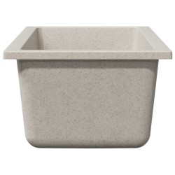 Évier de cuisine avec trou de trop-plein en granit beige 