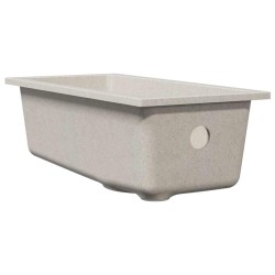 Évier de cuisine avec trou de trop-plein en granit beige 