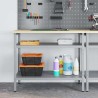 Table de travail - Gris, 100x55x85 cm, fabriquée en acier et en bois d'ingénierie 