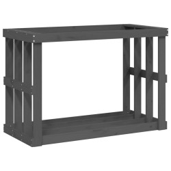 Porte-bûches d’extérieur Gris 108x52x74 cm Bois massif de pin 
