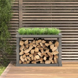 Porte-bûches d’extérieur Gris 108x52x74 cm Bois massif de pin 