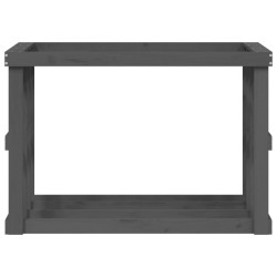 Porte-bûches d’extérieur Gris 108x52x74 cm Bois massif de pin 