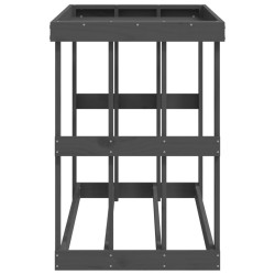 Porte-bûches d’extérieur Gris 108x52x74 cm Bois massif de pin 
