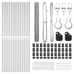 Set de Clôture Set de 2 Acier Galvanisé 25 x 1 m Durable 