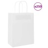Sacs en papier 250 pcs avec poignées blanc 21x11x28 cm 