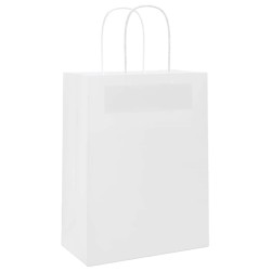 Sacs en papier 250 pcs avec poignées blanc 21x11x28 cm 