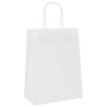 Sacs en papier 250 pcs avec poignées blanc 21x11x28 cm 