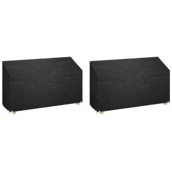 Housses de banc de jardin 2 pcs 12 œillets 210x70x70/88 cm PE 