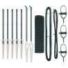 Set de poteaux de clôture Ensemble de 2 Vert Métal 10 x 0.5 m 