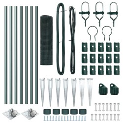 Set de poteaux de clôture Ensemble de 2 Vert Métal 10 x 0.5 m 